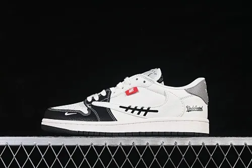 All categories Air Jordan Jordan series basketball shoes Air Jordan 1 Low High-end customized low-top sneakers Air Jordan Low AJ1 Joe 1UN joint beige and black gray stitching High-end customized low-top retro basketball shoes JW1188-169